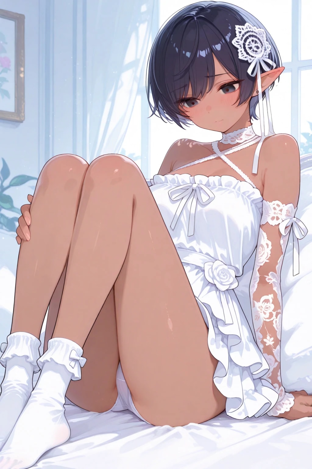 フリルの褐色エルフ | の人気AIイラスト・グラビア