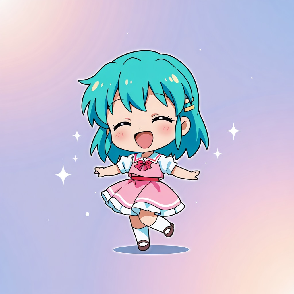 MOKAで楽しそうに踊るちびちゃん | の人気AIイラスト・グラビア