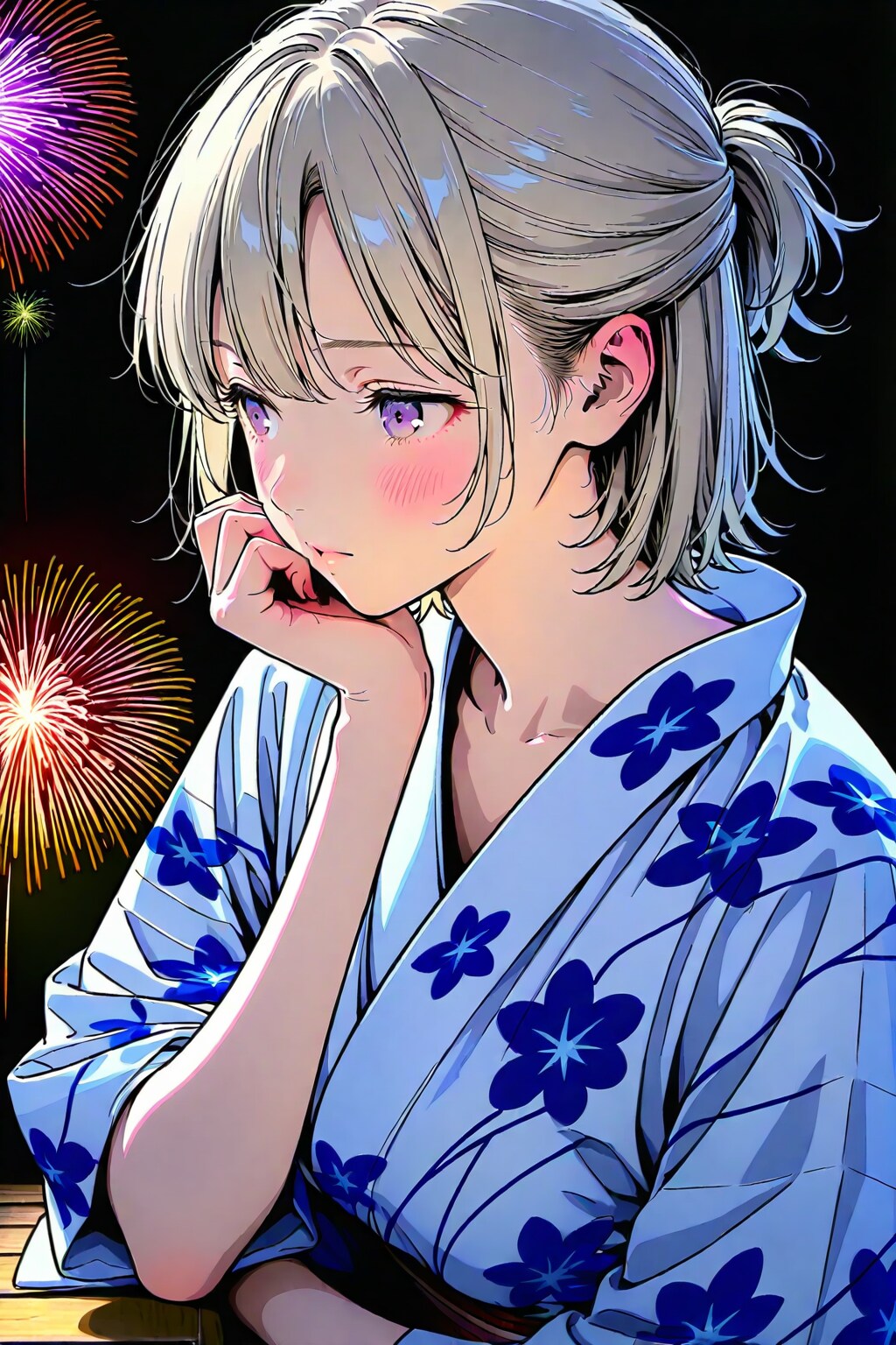 (989HQ)銀髪ちゃん花火大会