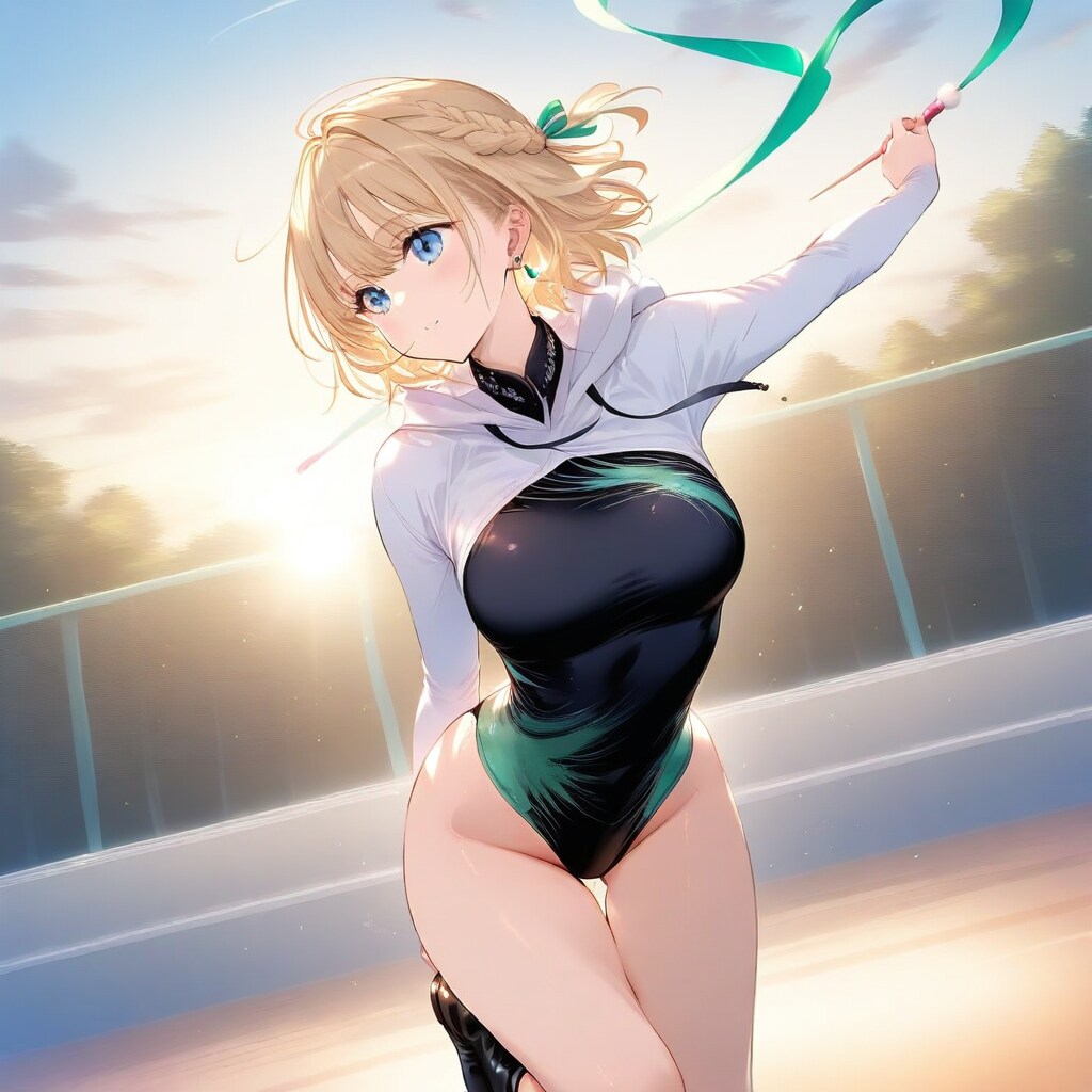 金髪ショート新体操美少女