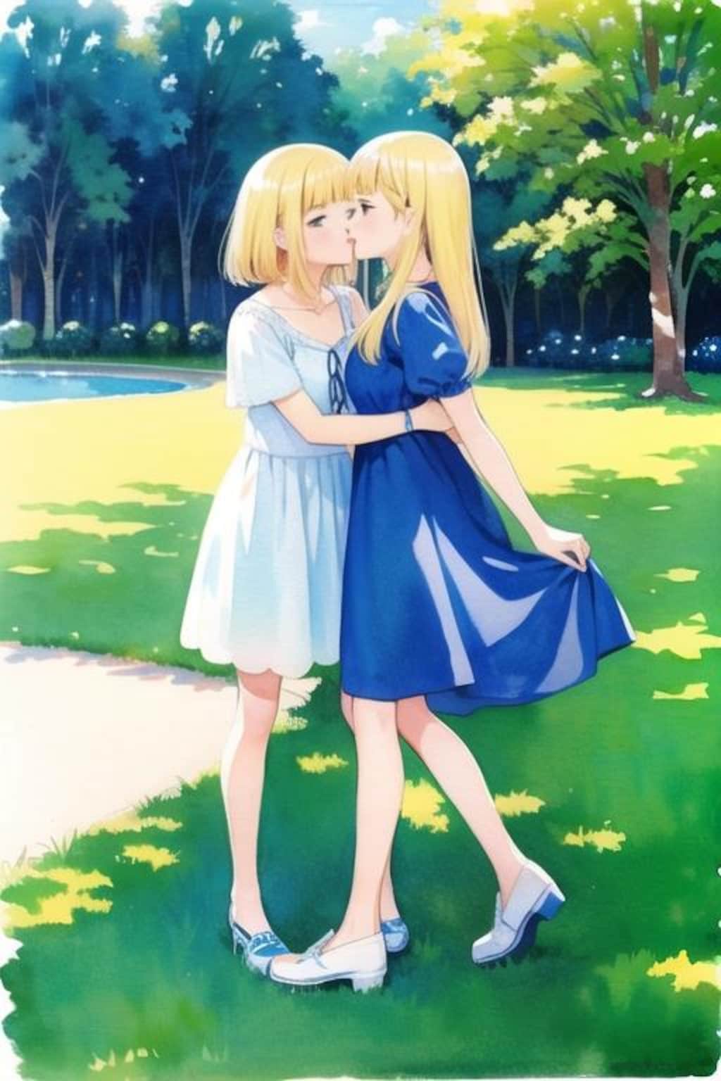 公園水彩画