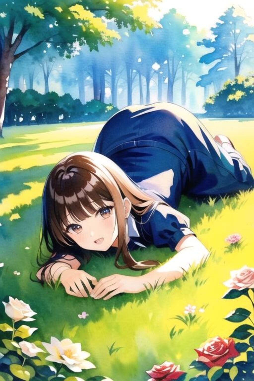 公園水彩画