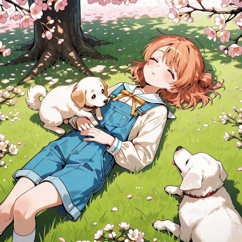 春風と犬と、さくら色の時間