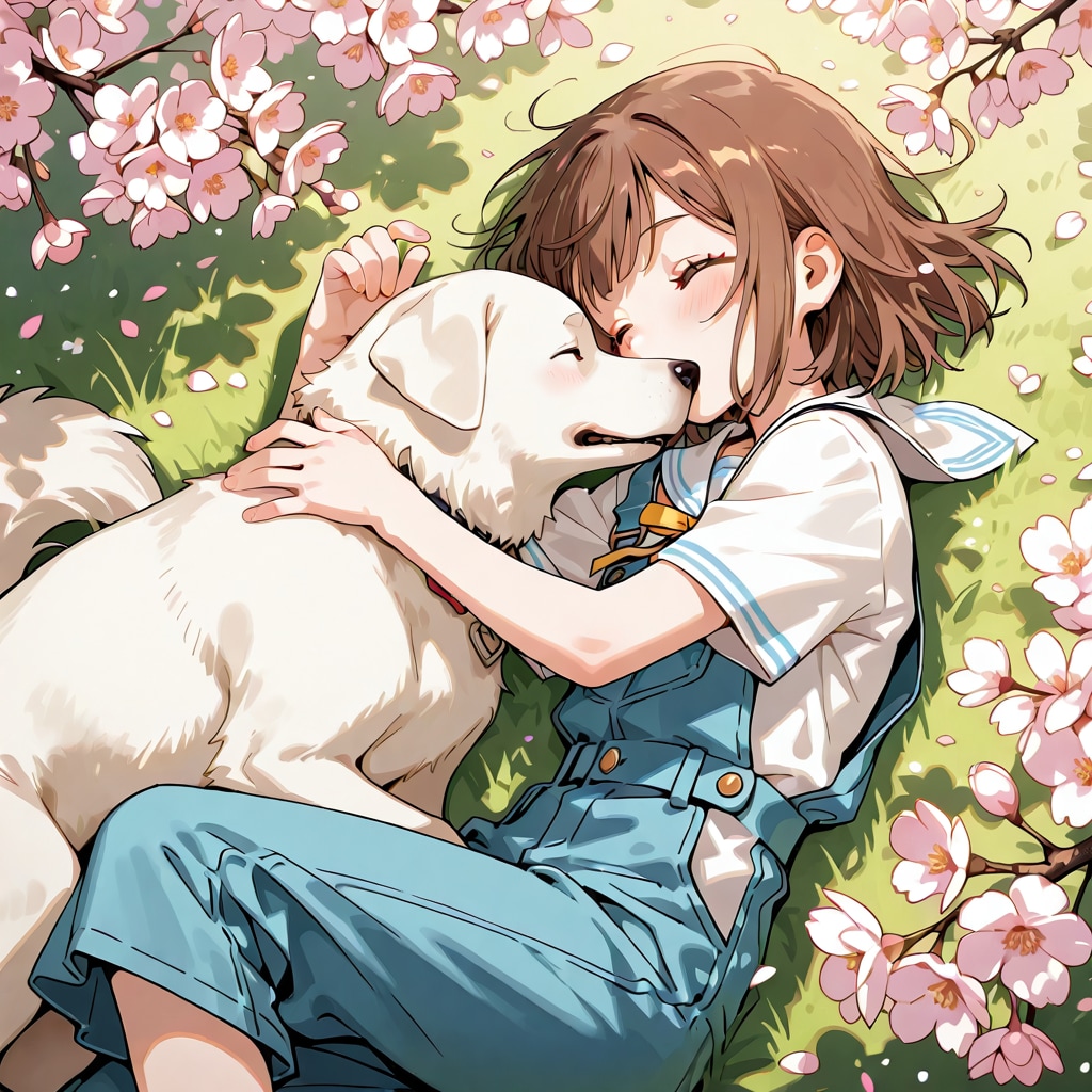 春風と犬と、さくら色の時間