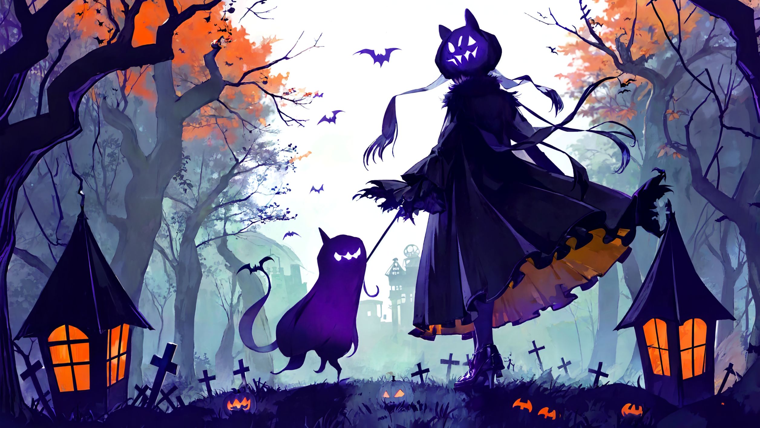 魔女と猫と、沈黙の城 | の人気AIイラスト・グラビア