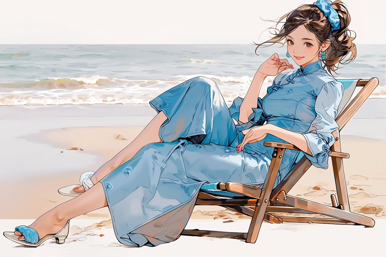 海辺にて