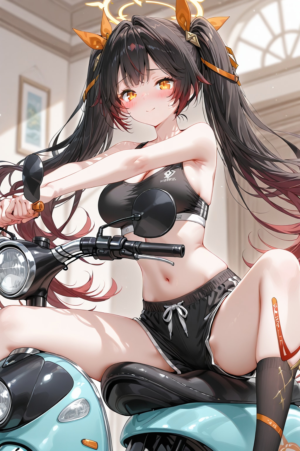 バイクに座る