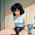 バイクに座る 5枚目