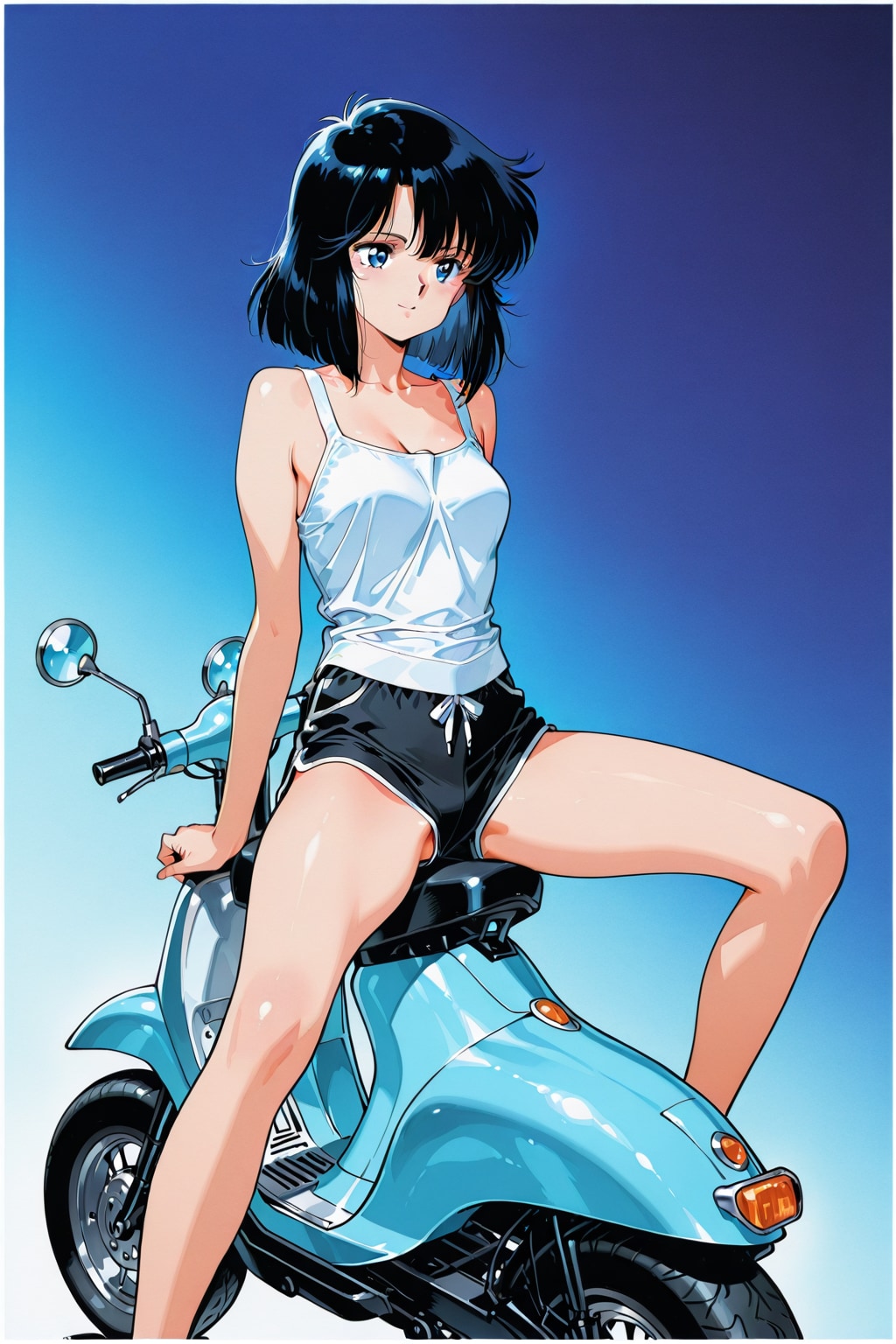 バイクに座る