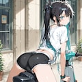バイクに座る 2枚目