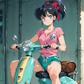 バイクに座る 3枚目