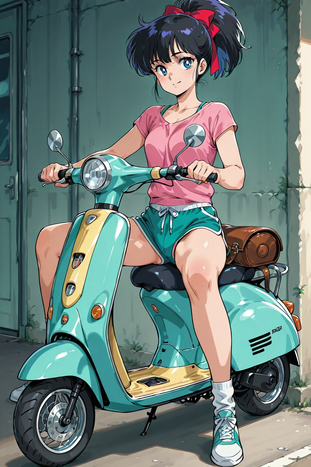 バイクに座る