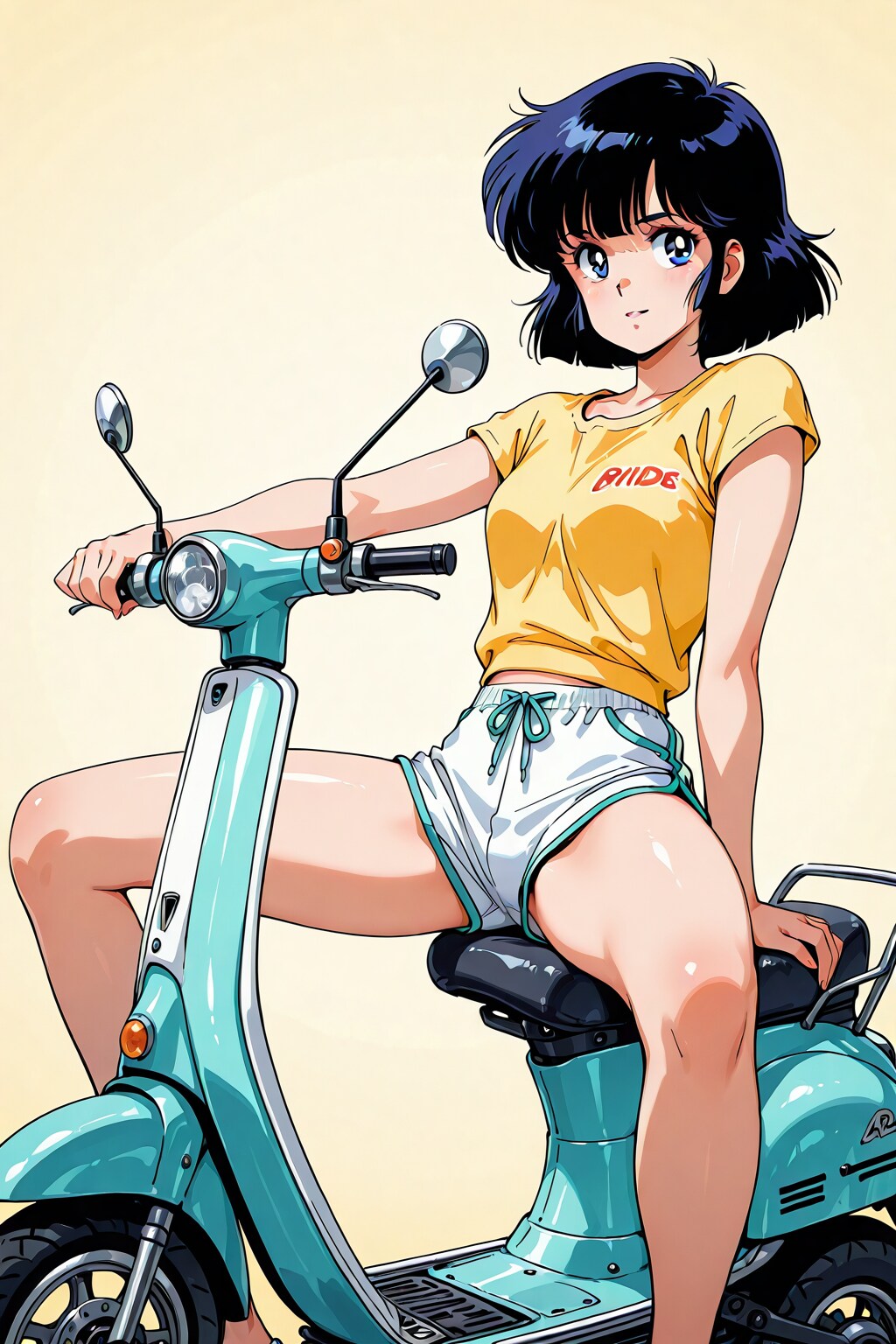 バイクに座る