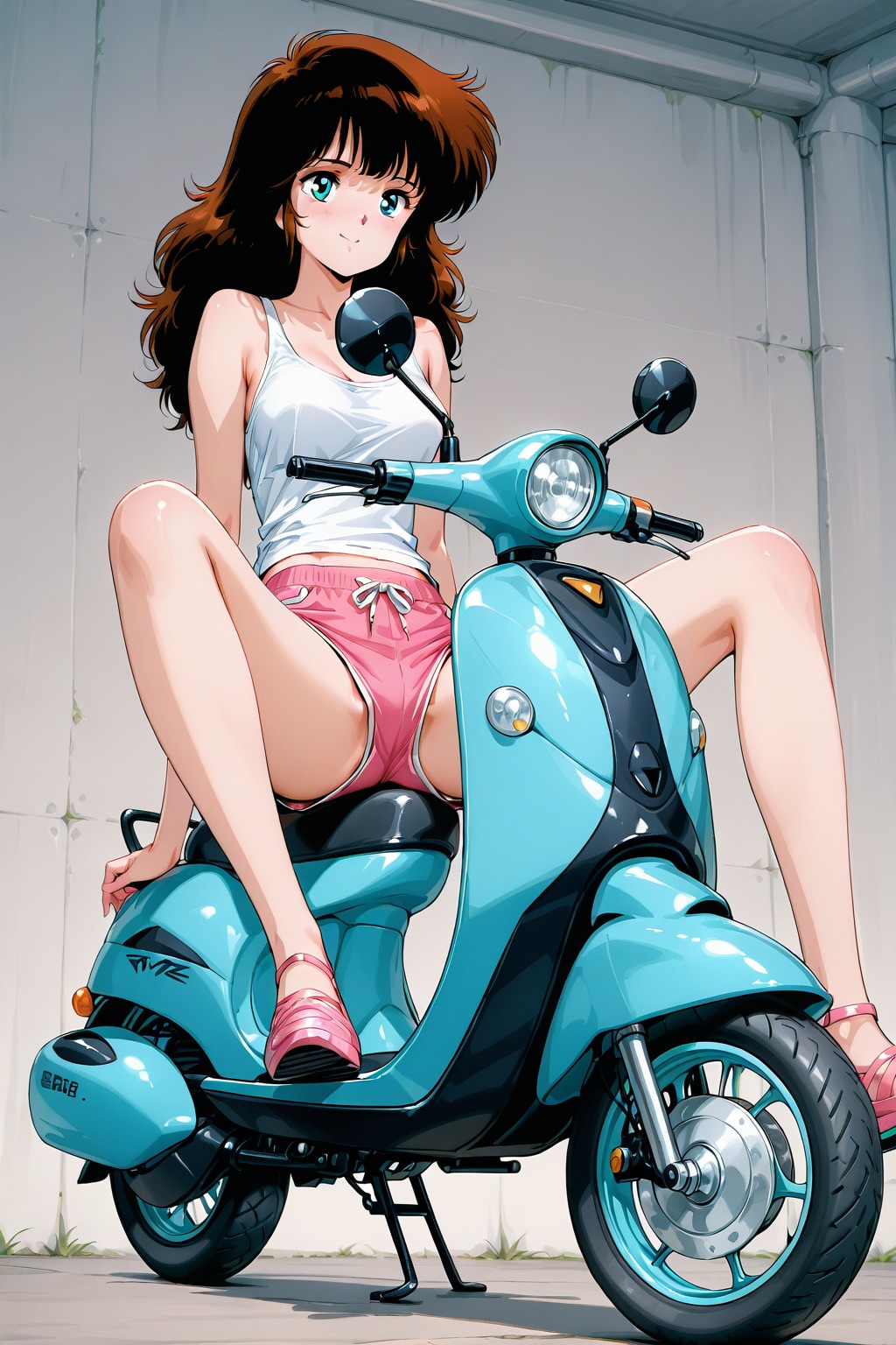 バイクに座る