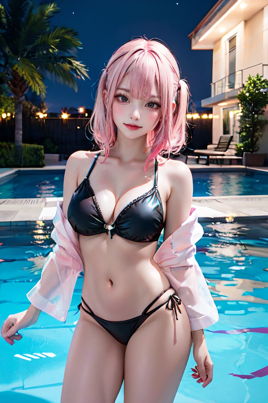 Pinkツーサイドアップ