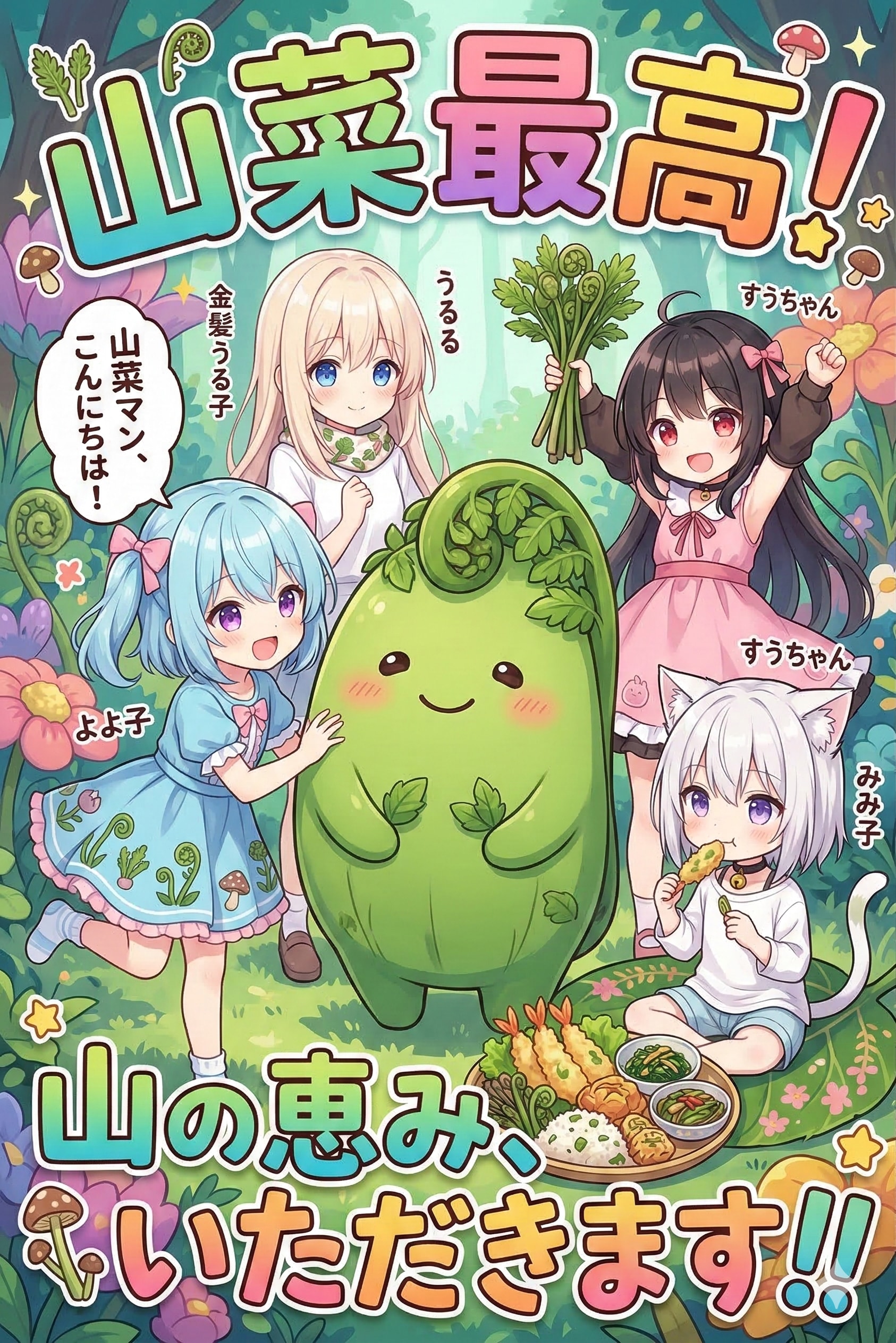 山の恵み、いただきます！🌿 | の人気AIイラスト・グラビア