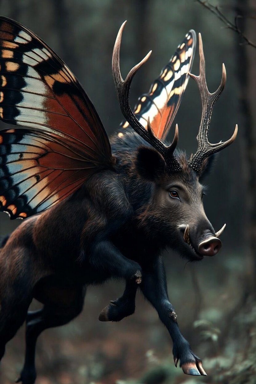猪🐗×鹿🦌×蝶🦋 | の人気AIイラスト・グラビア