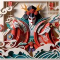歌舞伎な切り絵 3Dレンダ 2枚目