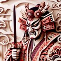 歌舞伎な切り絵 3Dレンダ 5枚目
