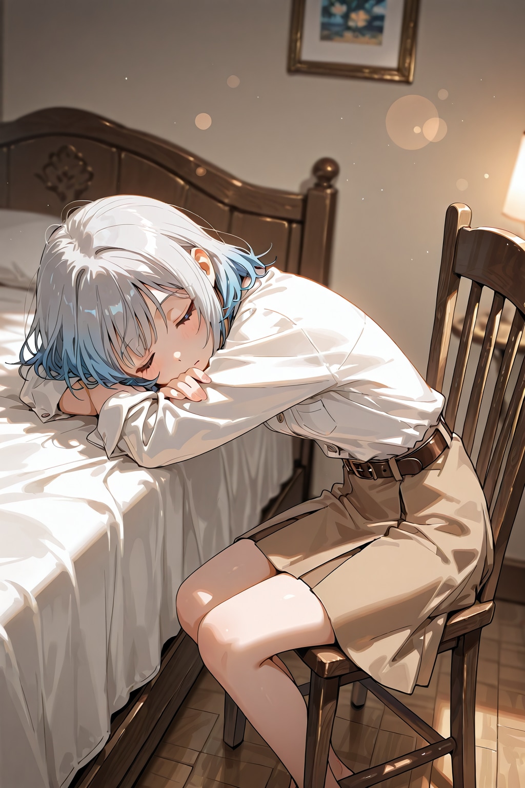 看病に疲れて眠る