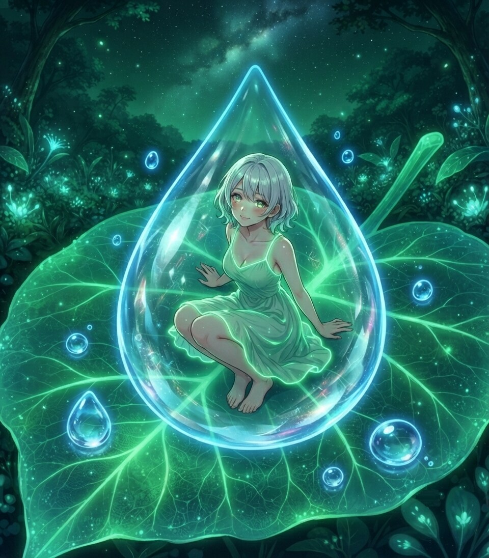 葉っぱと水滴 | の人気AIイラスト・グラビア