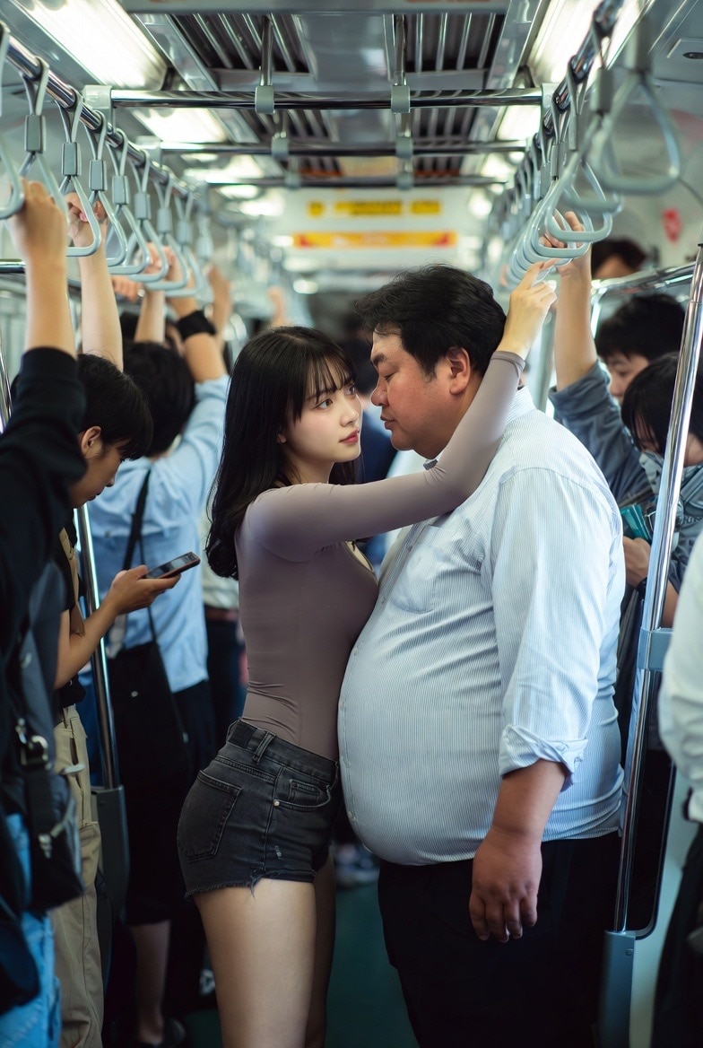 通勤の満員電車