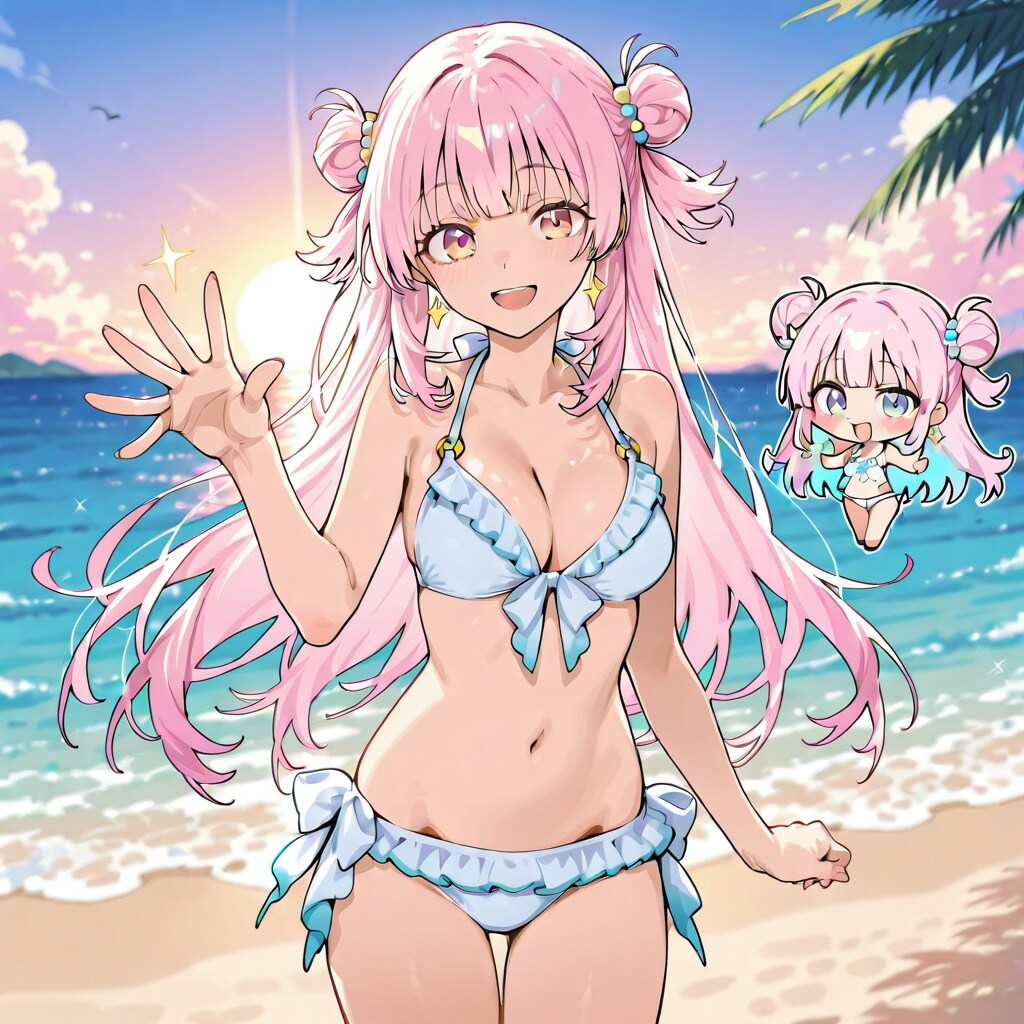 海岸で煌めく