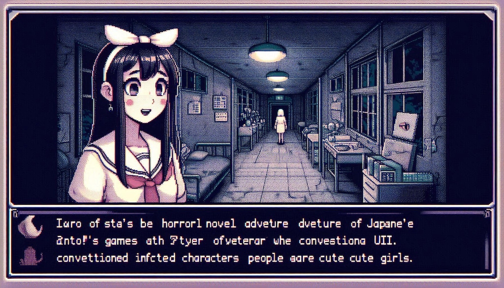 パンデミックで医療と文明が崩壊した世界の病院で避難したJK達と生き延びるゲーム（ドットレトロゲーム風）