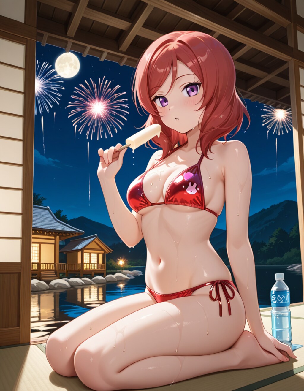 赤ビキニの真姫まー(PixAI版)