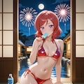 赤ビキニの真姫まー(PixAI版) 3枚目