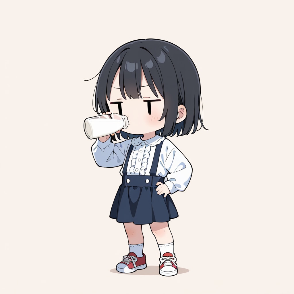 ミルクを飲む