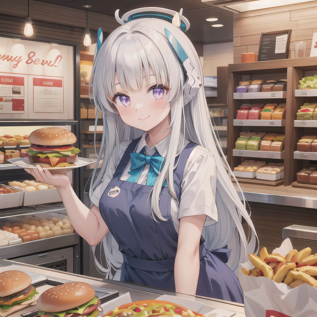 白髪ロングでクルーの少女６