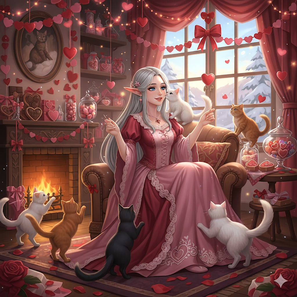 ペットと一緒にバレンタイン（ジェミニにおまかせ） | の人気AIイラスト・グラビア