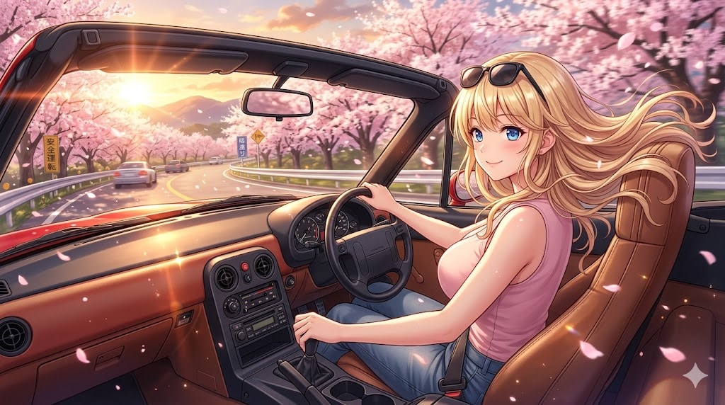 なつみさんとオープンカー | の人気AIイラスト・グラビア