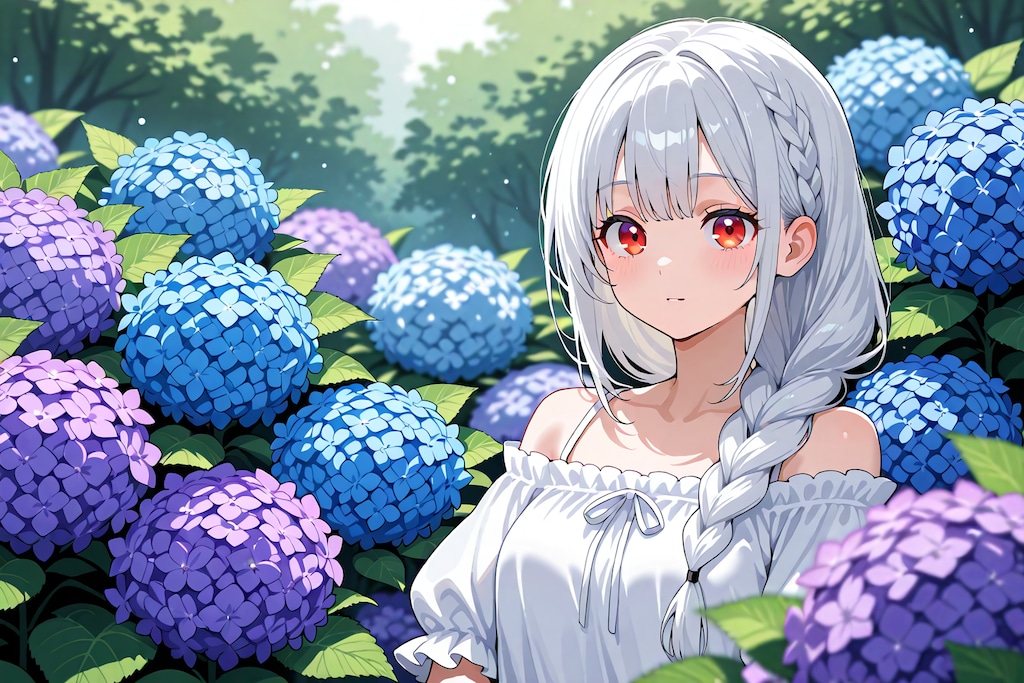 紫陽花と…　#紫陽花