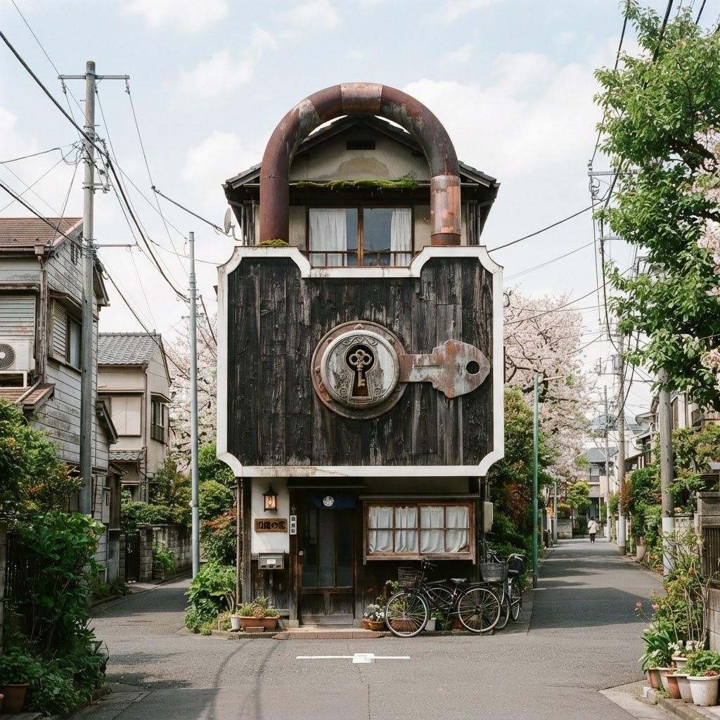 錠前っぽい家