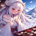 ラブコメファンタジー、バレンタインチョコ準備がバレて赤面する雪女 3枚目