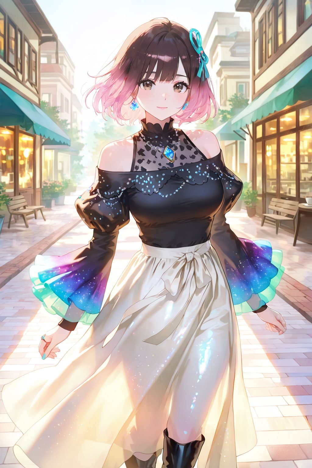 今日の莉々花ね❤️普段履かないロングスカートを履いてみたんだけど………似合う❤️