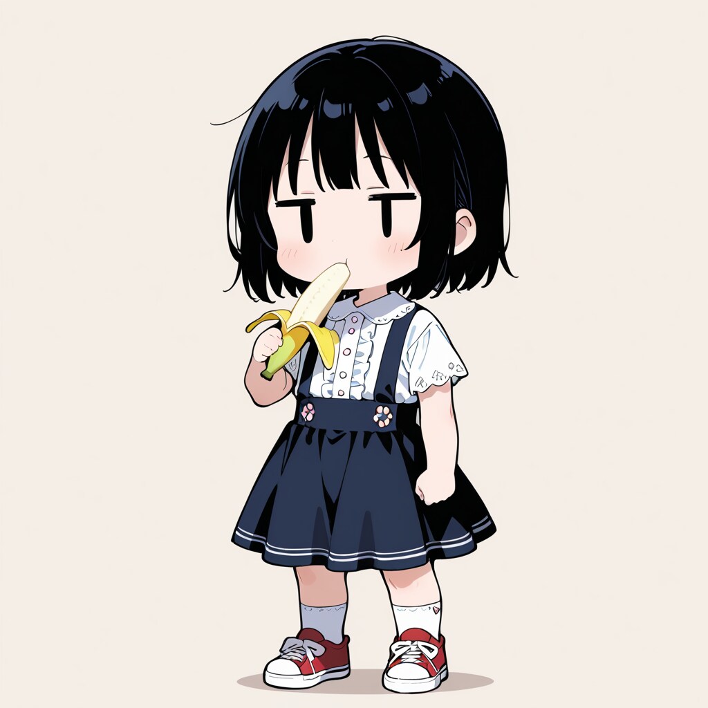 バナナを食べる