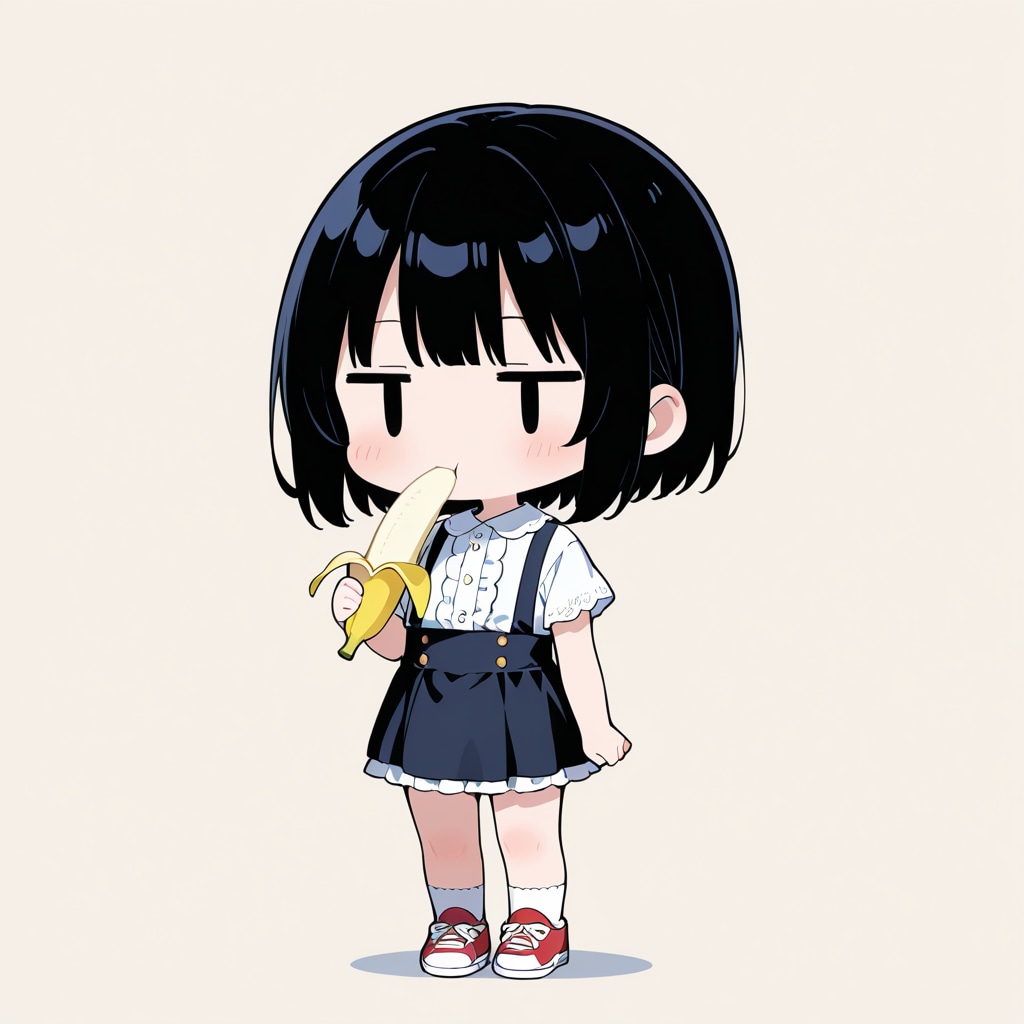 バナナを食べる