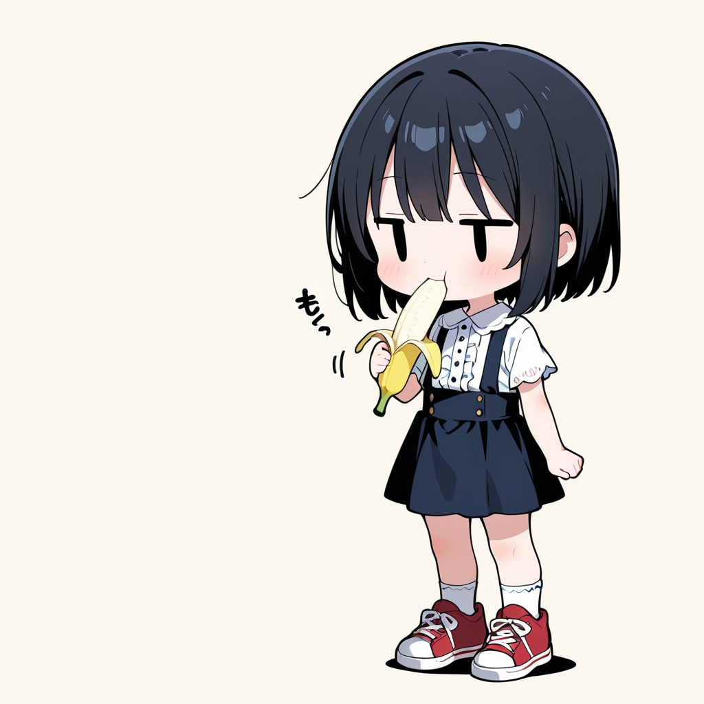 バナナを食べる