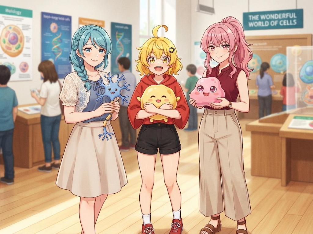 色の子と 細胞マスコット