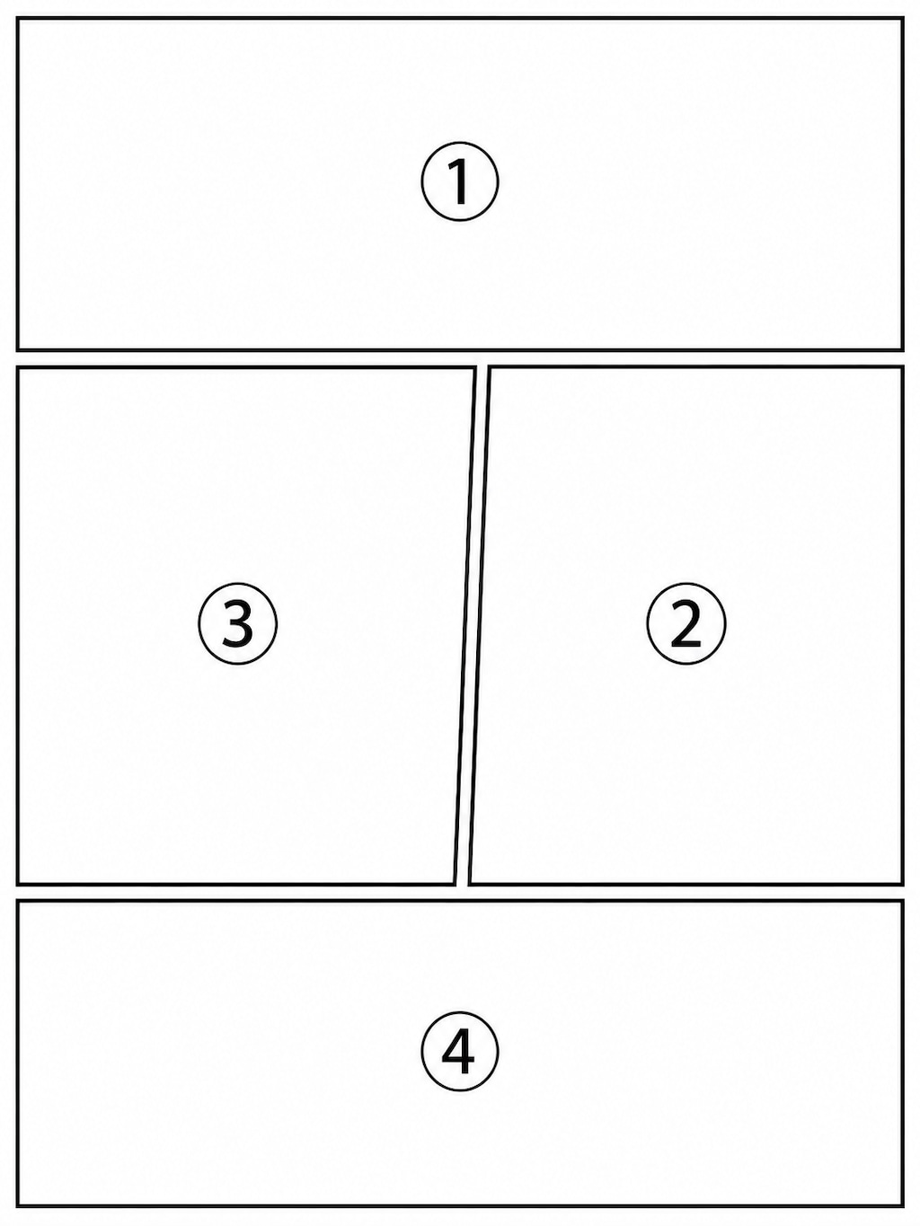 ⑥漫画の描き方講座　コマ割り（４コマ）編