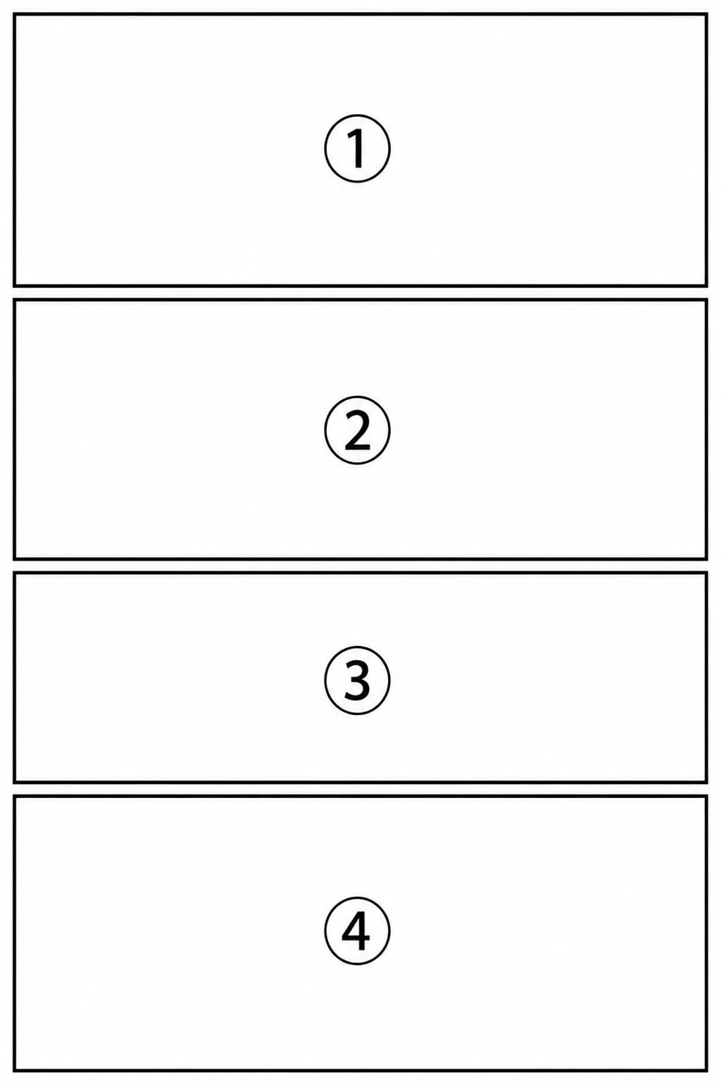 ⑥漫画の描き方講座　コマ割り（４コマ）編