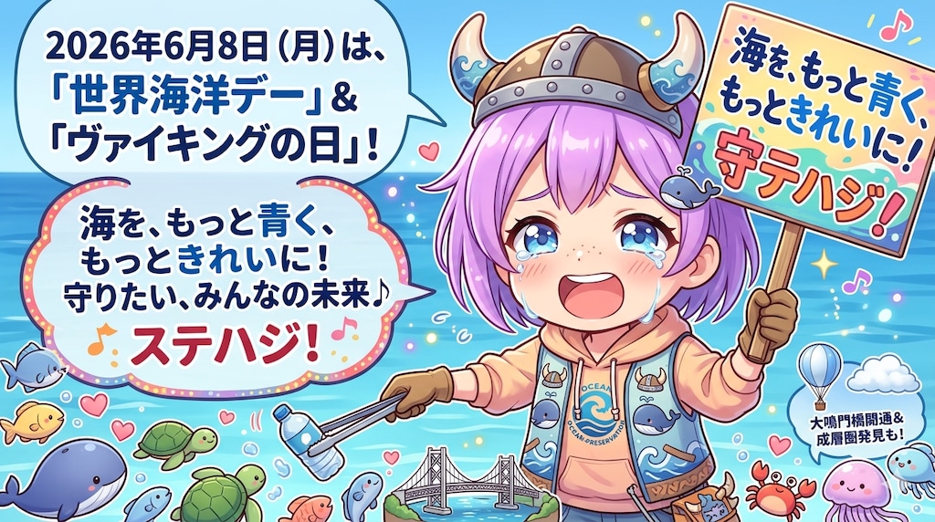 今日は何の日？（年月日固定＋チビキャラ単体）のテスト生成（ＡＩによる違いを比較）