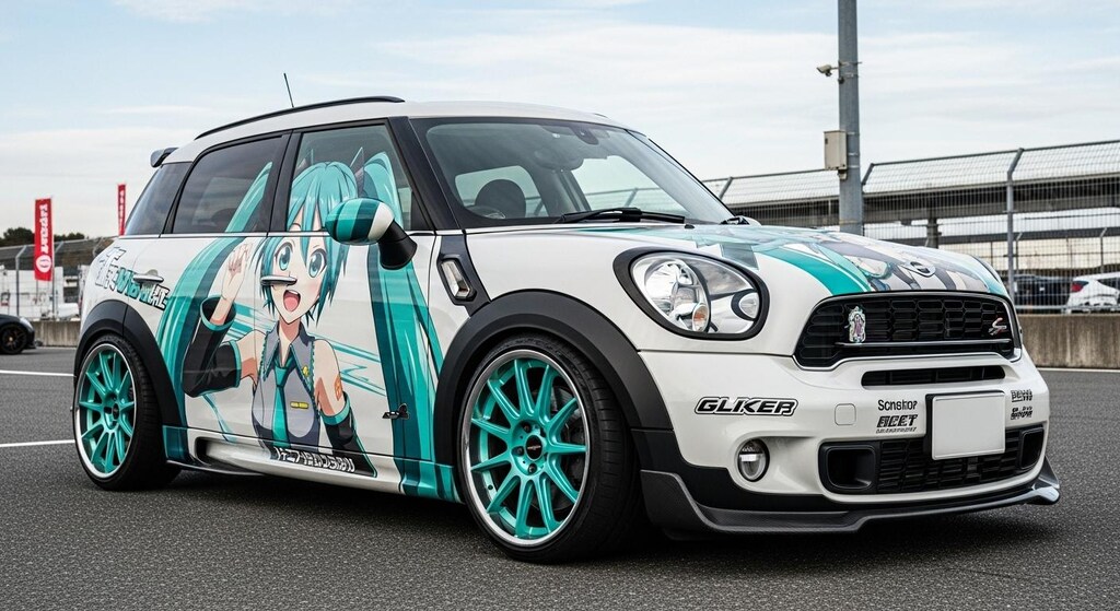 ミニカントリーマン初音ミク痛車