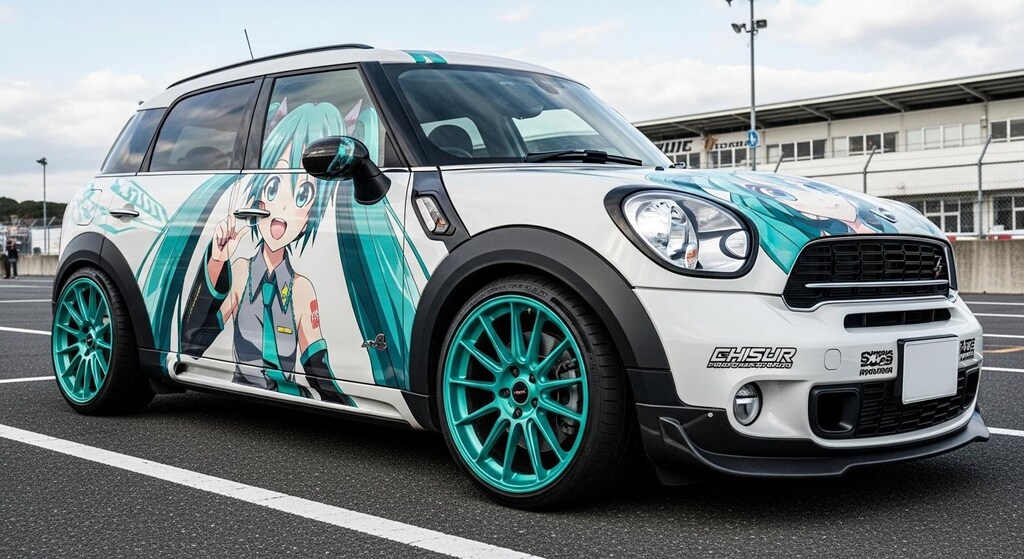 ミニカントリーマン初音ミク痛車