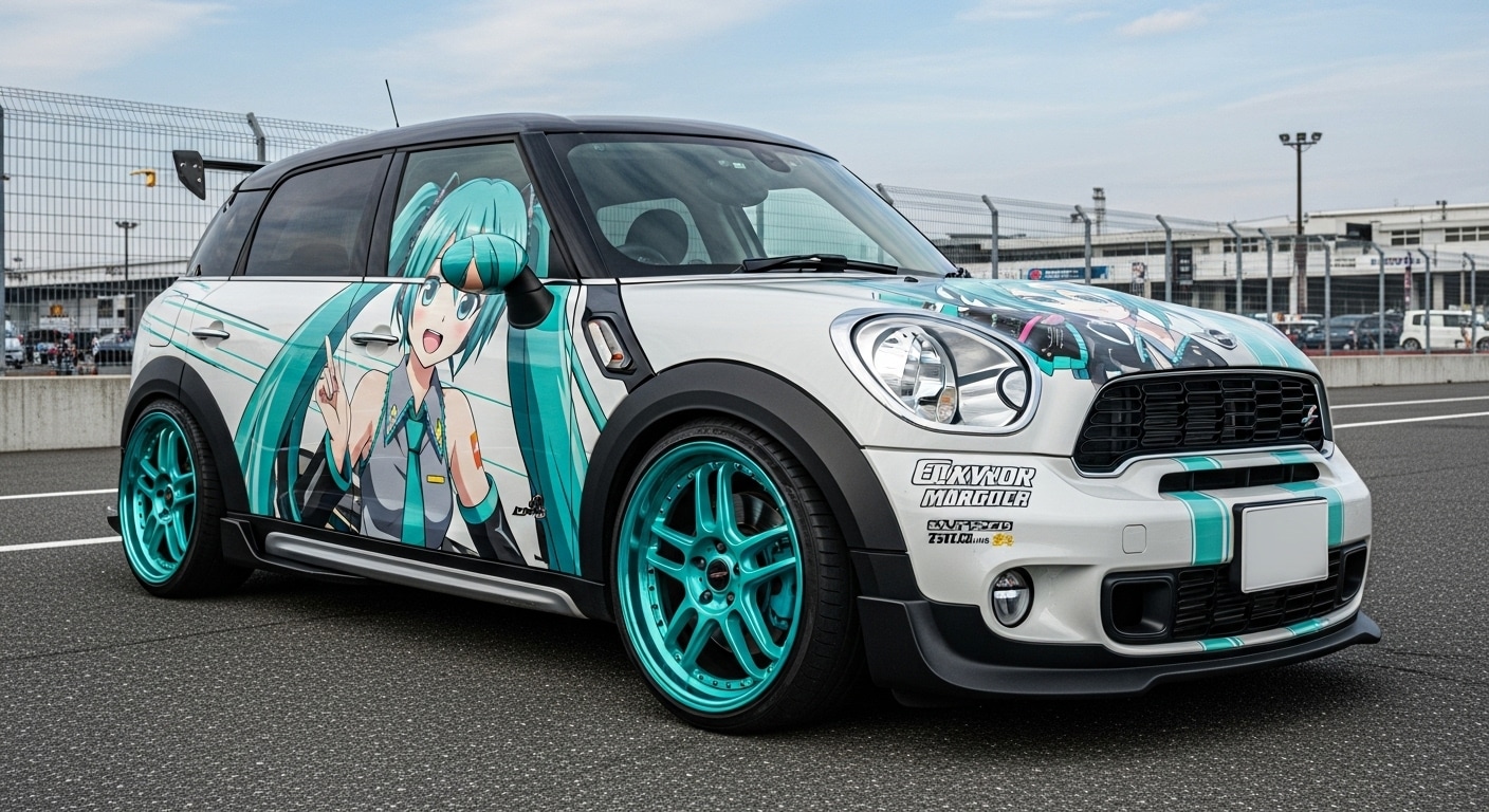 ミニカントリーマン初音ミク痛車 | の人気AIイラスト・グラビア