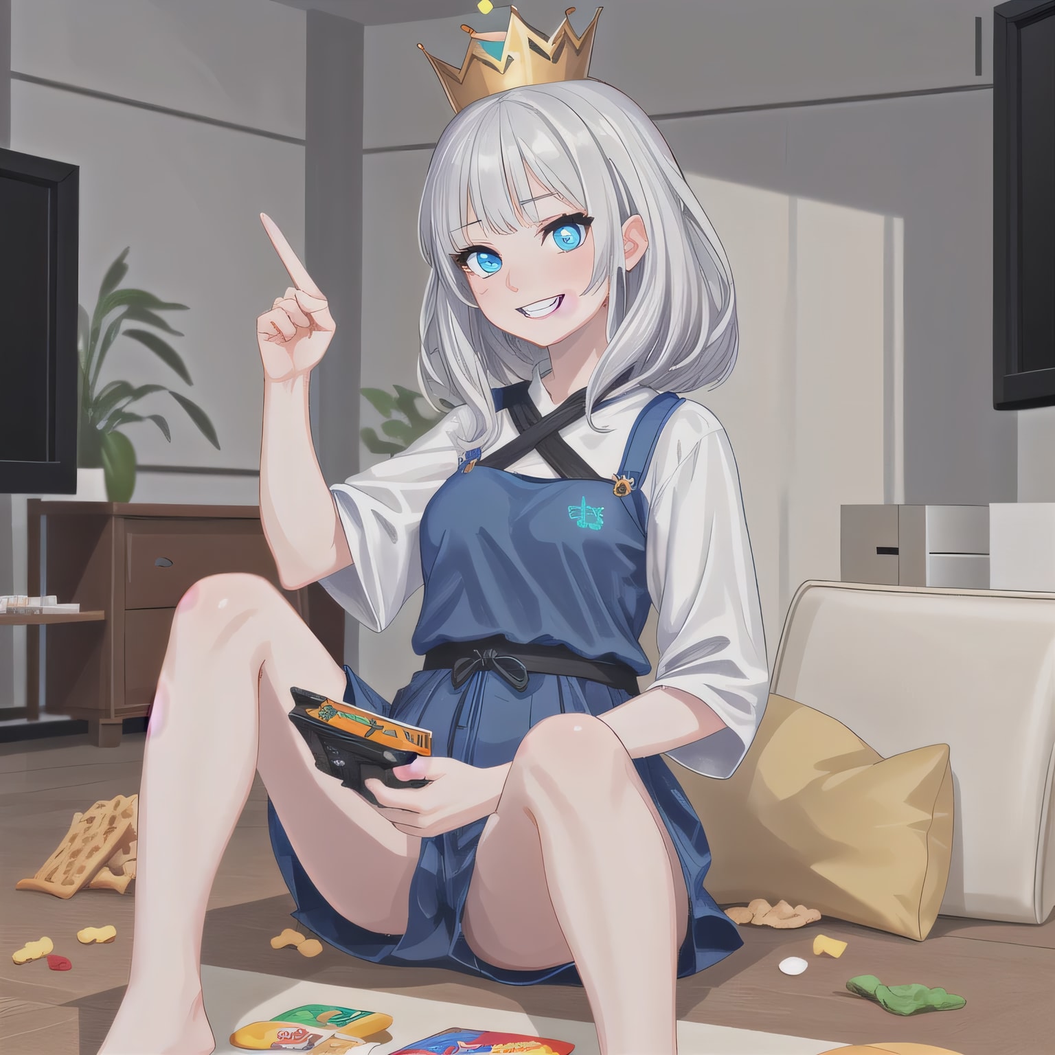 銀髪ロングのゲームクイーン | の人気AIイラスト・グラビア