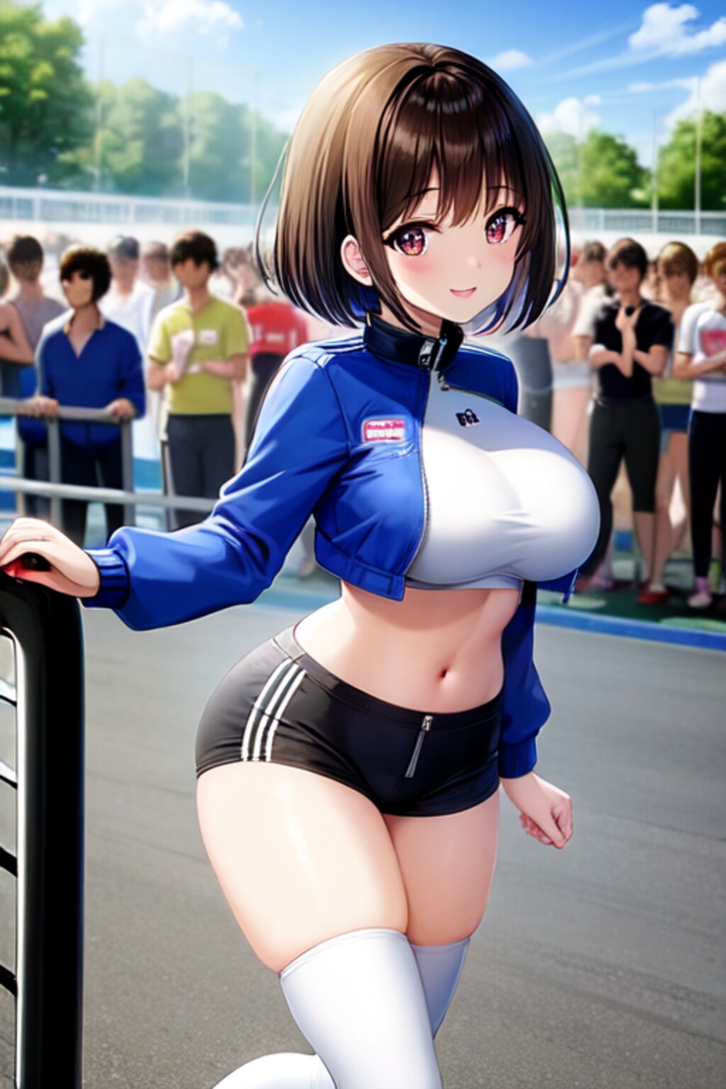 ボブカットのレースクイーン